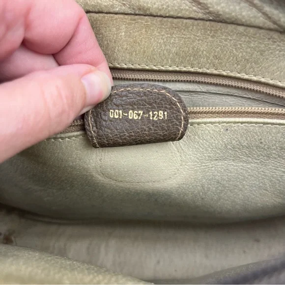 Gucci Vintage Ophidia Leather Web Green and Red Strip Textured Crossbody Handbag - Picture 13 of 15